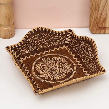 Square Bolshoi Bolshoi "Rybin", 23x23x7 cm, birch bark-1