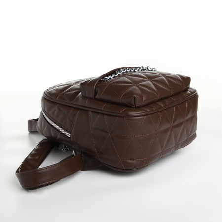 Women's backpack on lightning, brown color-3
