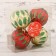 Set of balls plastic D-6 cm, 4 pcs "grenade" red gold