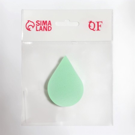 Makeup sponge "Flat drop", 6 × 4.5 cm, green color-2