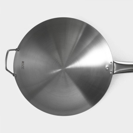 Skoroda-Wok Hanna Knövell stainless steel Chief, D = 32 cm, with a handle-6