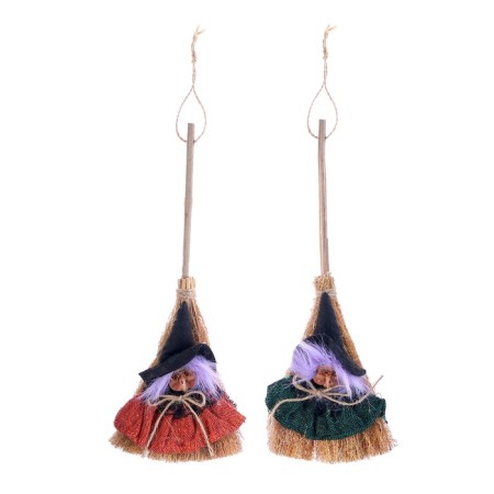 Baba Yaga on the suspension on a broomstick, Mix colors-4