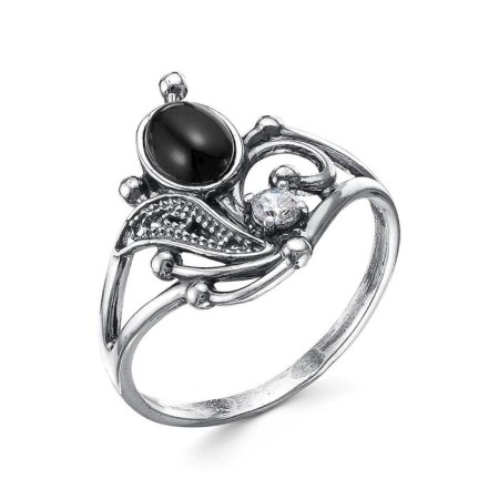 Ring "Agate Black" Cherry, Oxidation Station, 20.5 Size