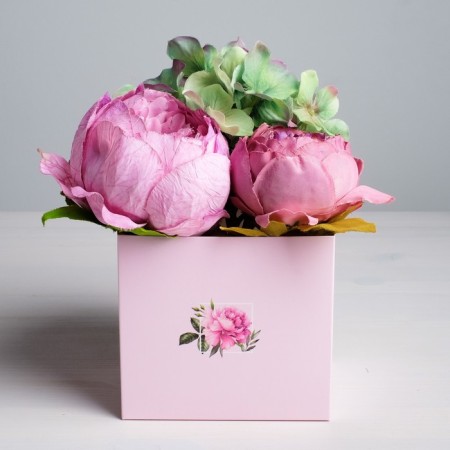 Box for flowers with the topper "You with love", 11 x 12 x 10 cm-1