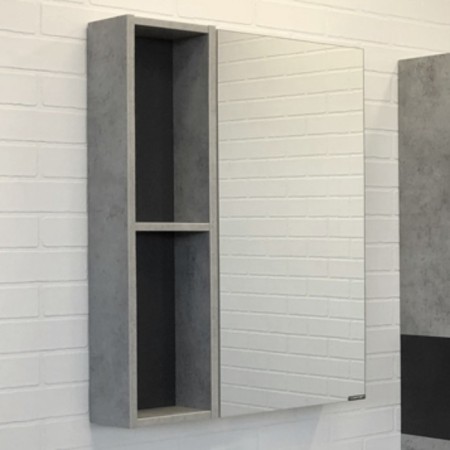 Mirror Comfort Comforty Frankfurt 60 for the bathroom, color Bright concrete