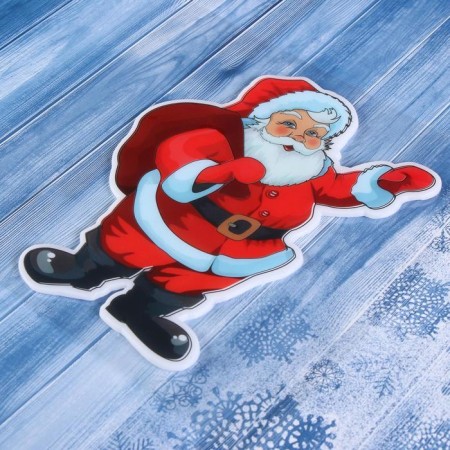 Santa Claus with a bag of gifts 13.5x17.5 cm, red-1