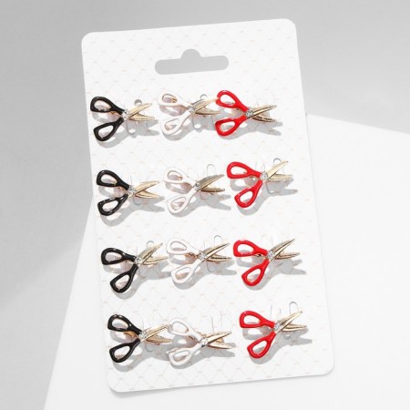 Brooch "Scissors" Workshops, Mini, Mix color in gold (indivisible packing 12 pcs., Price per pcs.)-1