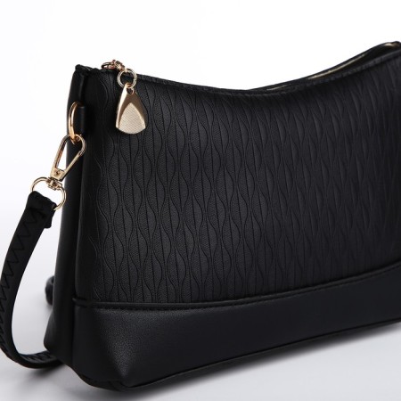 Bag Cross-Bodi with a zipper, black color-3