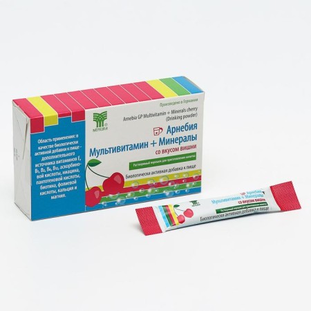 Bad "Arnebia", multivitamin + minerals with cherry taste, 10 Sasha 5 g