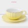 Service Porcelain Tea Daulay "Vivien", 12 objects: 6 cups 200 ml, 6 saucer d = 15 cm, yellow color