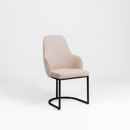 Monro chair, 62 × 60 × 98 cm, cream color, black frame