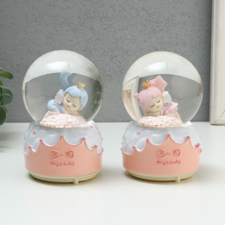 Souvenir Polystone Water Ballion Music, Light "Sleeping Angel" MIX 8x8x12 cm