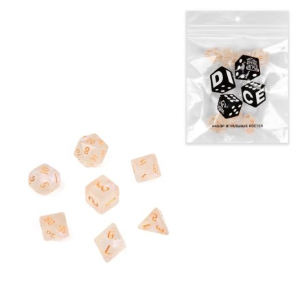 Cubes set for D&D (Dungeons and Dragons, DND) "Game time", Series: D&D, 7 pcs, gold