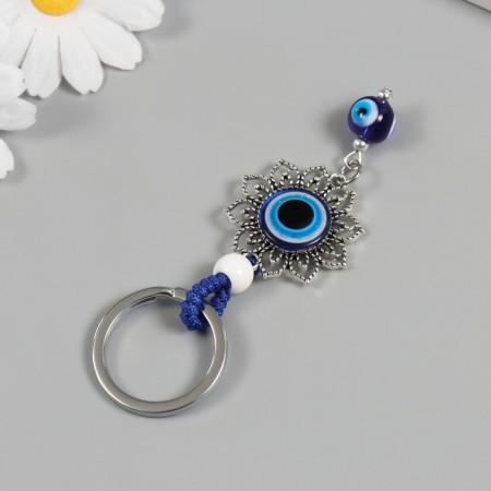 Keychain from the evil eye metal "Flower" 3.5x5 cm-2