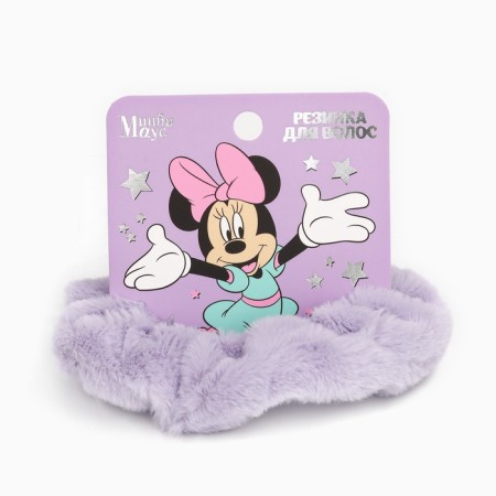 Hair gum purple, fluffy, 11 cm, Minnie Mouse-1