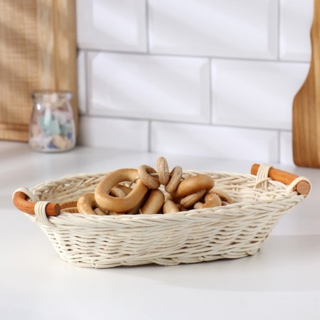 Basket with handles, 16 × 23 × 5 cm, rattan