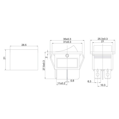 Klavima switch 250V 15A (4C) OFF- (ON) Black B/Fix (RWB-501, SC-767) Rexant-1