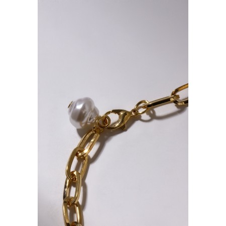 Baroque Baroque Bracelet Clock, white color in gold, l = 18 cm-5