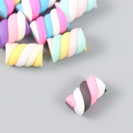 Decor for creativity plastic "Twisted pastille" set 10 pcs 1.1x1.1x1.5 cm-1