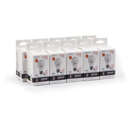 LED LED ELEMENTARY 10W A60 GRUSHED 3000K TEP. Bel. E27 880lm Gauss 23210-6