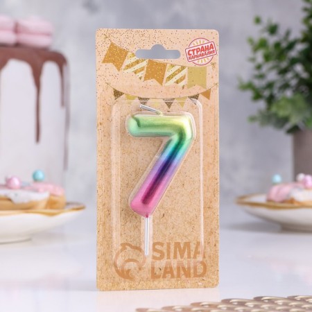 Candle in the cake "Watercolor", number 7, 5.5 cm-1