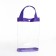 Cosmetic bag on the button, purple/transparent color