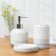 A set of accessories for the bathroom "Jacqueline", 3 items (soap dish, soap dispenser, glass), white color