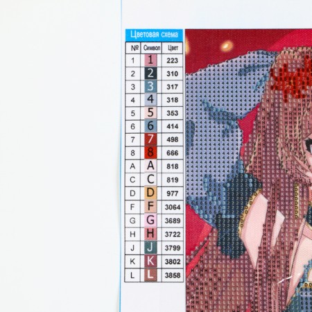 Diamond mosaic with partial filling on the canvas "Red Flower", 20 x 30 cm-6