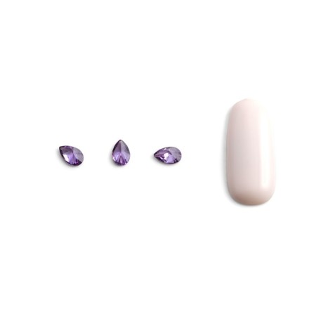 Crystals for volumetric inlay Pole "drop", No. 1, purple, 10 pcs