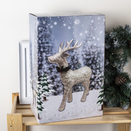 LED figure "silver deer" 30 × 46 × 15 cm, acrylic, batteries CR2032x2 (not in the kit), glow warm white-4