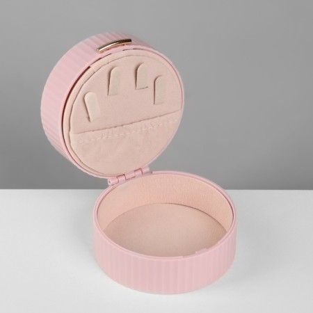 Standing for the rings "Portable box", circle, 7 stripes, 9 × 9 × 5.5 cm, pink color-4