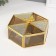 Casket Glass with a metal frame "Butterfly" hexagonant caramel 15.6x18x8.5 cm