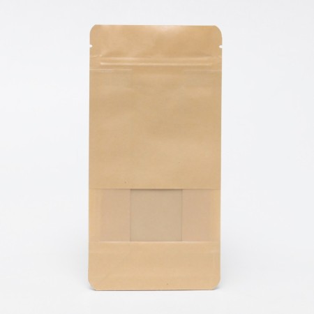 Zip-Lock package Craft with a flat bottom, a rectangular window, 10 x 20 cm-1