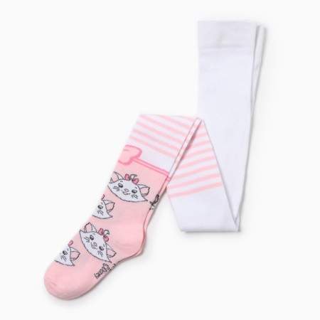 Children's tights "Marie", cats aristocrats, height 92-98 cm, white/pink color