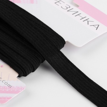 Knitted elastic, 10 mm, 2.2 m, black color-1