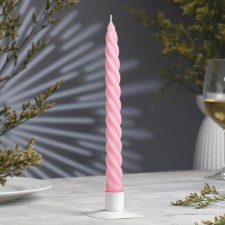 Candle twisted, 2.3x 24.5 cm, 5 hours, 50 g, light pink