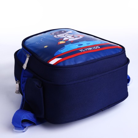 Baby backpack on lightning, 3 outer pockets, blue color-3