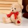 Soft toy "Bear", with a red bow, 16 cm, brown color