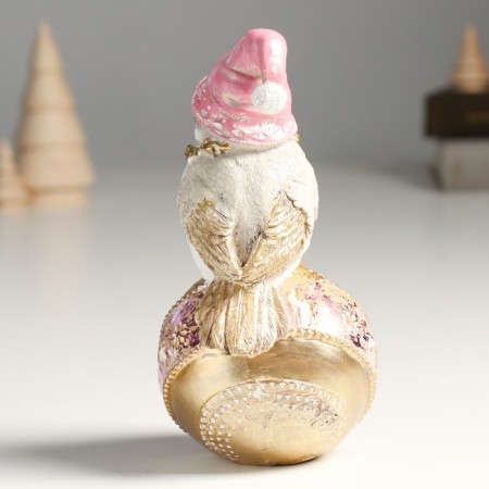 Polystone souvenir "Vorostone in a pink cap on the New Year's ball" 11.5x8.5x17.5 cm-1