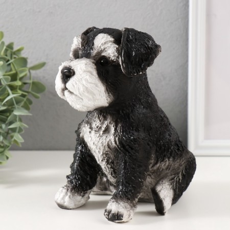 Figure "Mittel puppy" height 17 cm, width 11.5 cm, length 16.5 cm black and white-4