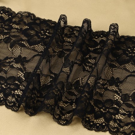 Lace elastic fabric, 195 mm × 2.7 ± 0.5 m, black color-2