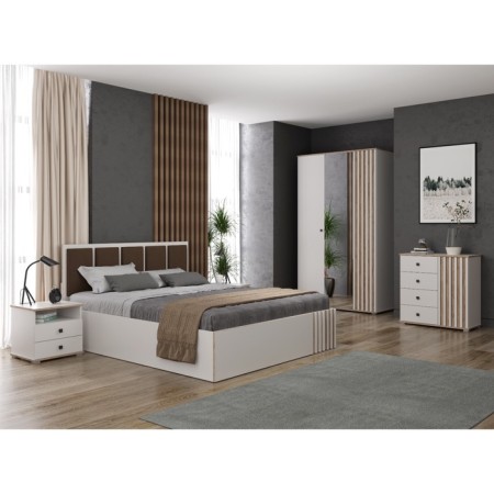Liberty bedside table 51.17, 480 × 429 × 460 mm, support h = 20 mm, white / oak canyon-2