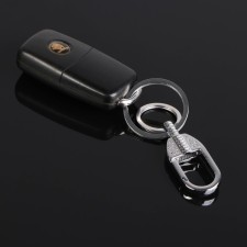 Cartage keychain, clamp, two rings, chrome