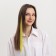 Local lock, straight hair, clock, 50 cm, 5 g, yellow color