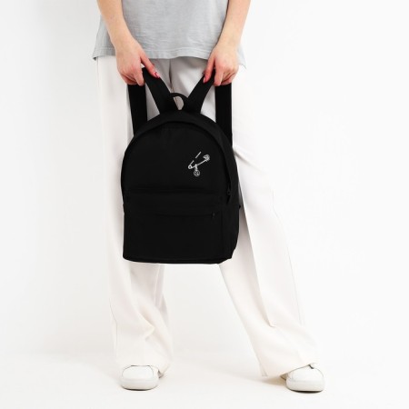 School textile “Pin” school backpack, with pocket, 27x11x37, black color-6