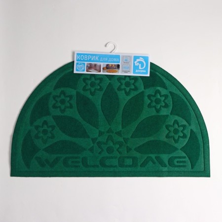 Mat with a moisture -drowning half -rounded without a trim “fan”, 50 × 80 cm, color mix-12