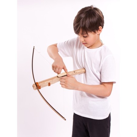 Wooden crossbow, with two arrows on suction cups-3