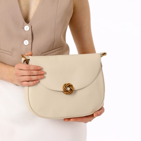 Women's bag on the Textura valve, medium size, dairy color-1