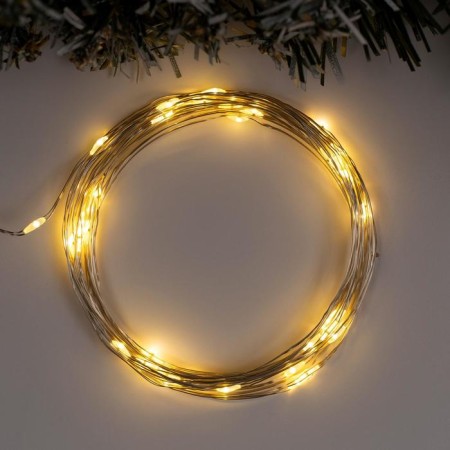 Garland “thread” 5 m dew, IP65, silver thread, 50 LED, glow warm white, 8 modes, AAH3