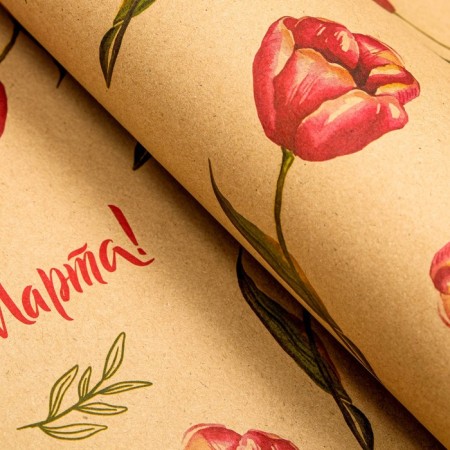 Paper packaging craft "Tender tulips", 70 x 100 cm-2